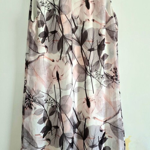 Romantic dress size Small with cotton bodycon and floral tulle