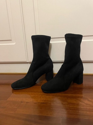 Suede ankle boots black size 40 new unworn