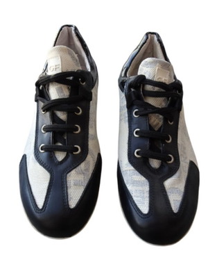 Gianfranco Ferre Logo Print Sneakers like new, size 37, black and white
