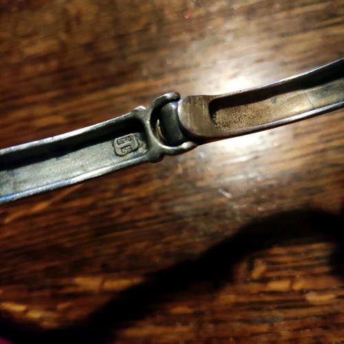 Silver men's bracelet 950 used, adjustable clasp, 1990s