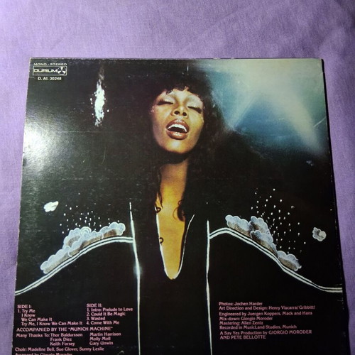 Donna Summer A Love Trilogy LP vinyl like new, vintage Italian