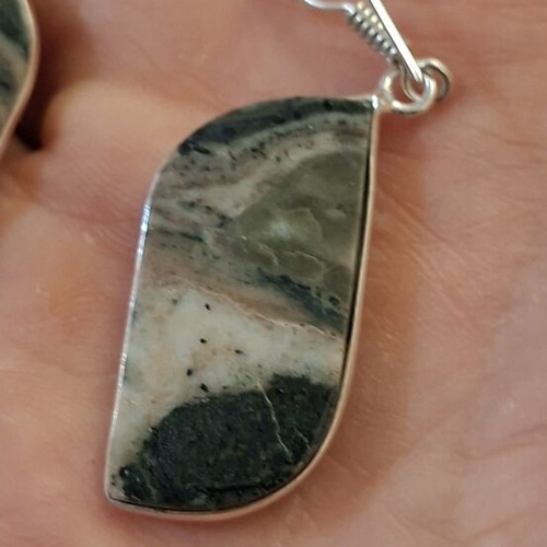 Imperial Jasper Earrings handmade, silver 925, new