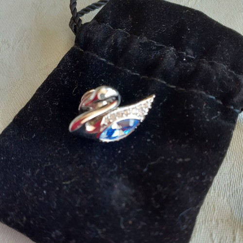 Swarovski Swan Tac Pin light blue, new