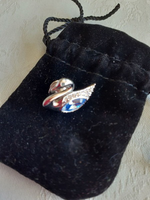 Swarovski Swan Tac Pin light blue, new