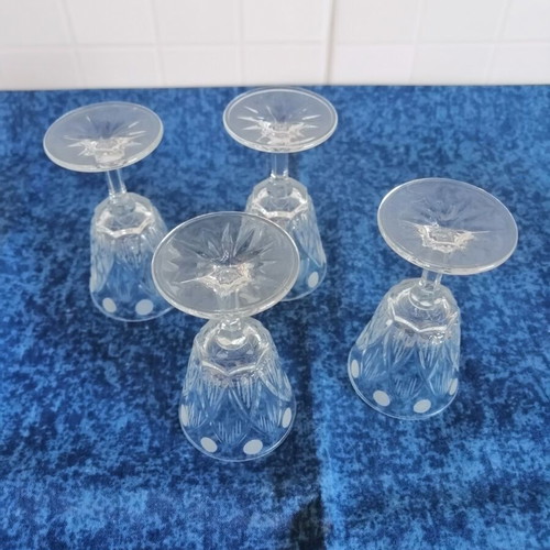 Harlequin crystal liqueur glasses set of 4 like new