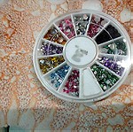  Ροδέλα *PINPAI* στράς διάφορα χρωματα για διακόσμηση νυχιών διάφορα μεγέθη/1500 τμχ