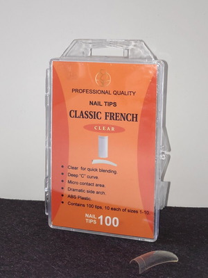 Κασετίνα 100 Nail tips Classic French διαφανές καινούργιο