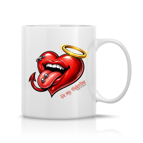 Be My Valentine – Angel or Devil Mug made to order