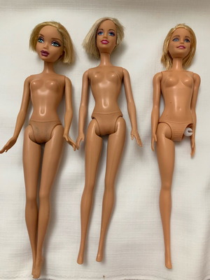 Barbie used with defects, pack of 3, ideal for OOAK