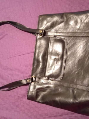 Monica leather handbag used, genuine leather with worn handles