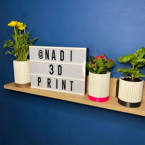 3D Printed Hanging Wall Planters Set Small Medium Large made in Greece