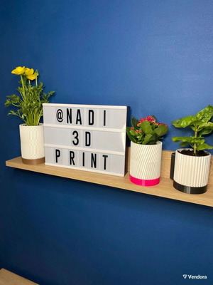 3D Printed Hanging Wall Planters Set Small Medium Large made in Greece
