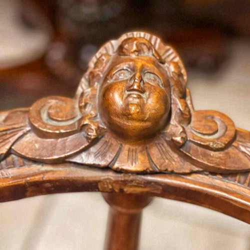 Tête-à-Tête chair 19th century like new, solid walnut