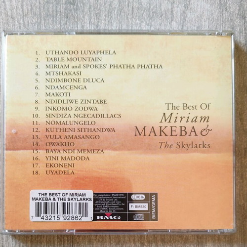 The Best Of Miriam Makeba & The Skylarks CD used in good condition