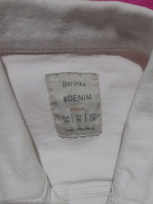 Bershka denim jacket white new, size M