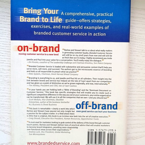 Branded Customer Service book used, by Janelle Barlow and Paul Stewart