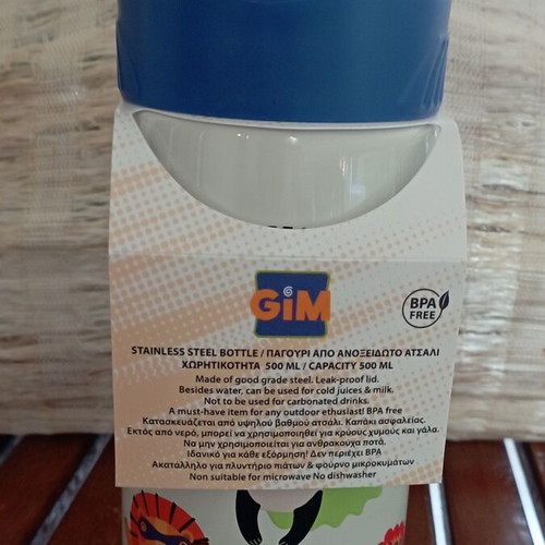 Gim metal water bottle 500ml with cartoon design