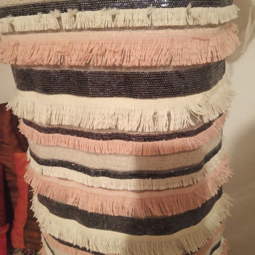 Dress with fringes and sequins used, size M, multicolor