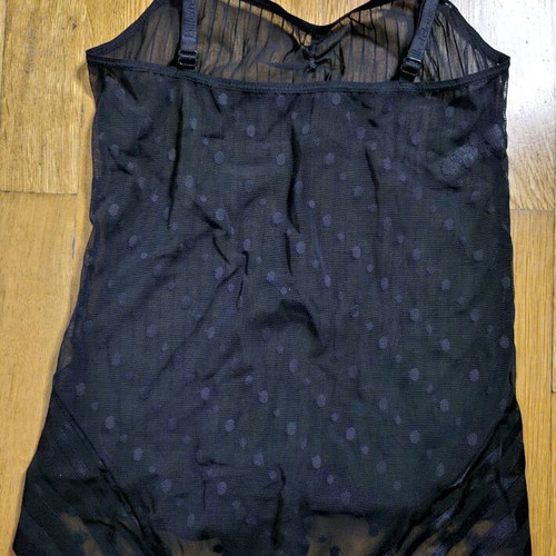 Sexy semi-transparent Billetdoux bodysuit new, black, size medium