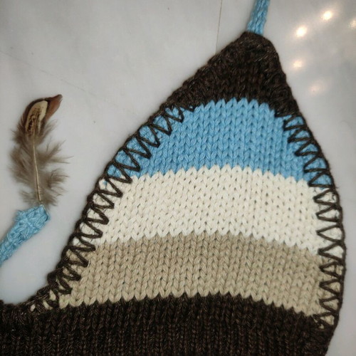 Phard knitted vintage 90s top/bikini like new, white and brown