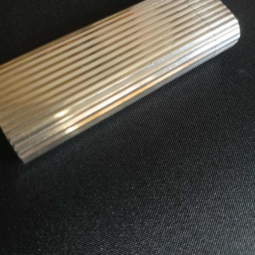Cartier lighter used silver with vertical grooves