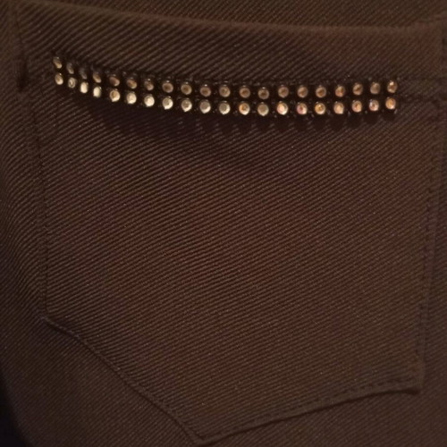 Elastic brown leggings pants used with strass details size M