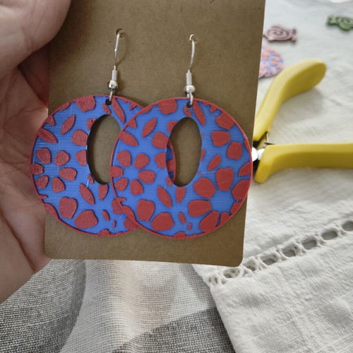 Large 3D printed hoop earrings made to order