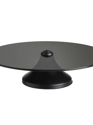 Διακοσμητική πιατέλα γυάλινη μαύρη με πόδι 32.5x8cm καινούργιο