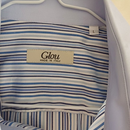 Striped shirt like new, size L, with contrasting collar and cuffs