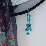 Boho earrings long handmade, turquoise, silver 925, like new