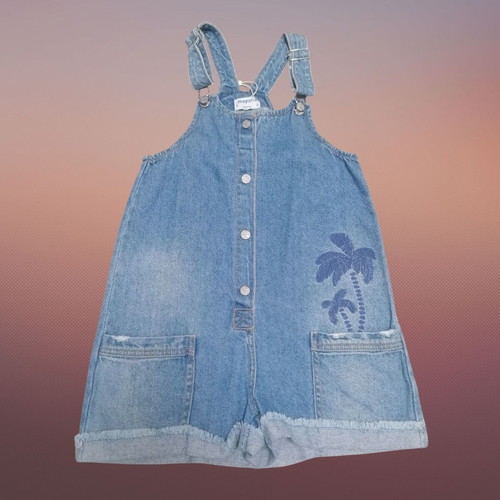 Mayoral Denim Overall Shorts for Girls 9 Years New