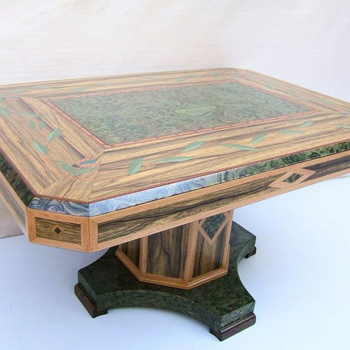 Τραπεζάκι του καφέ σε τεχνοτροπία Marquetry, καινούργιο, 80x60cm