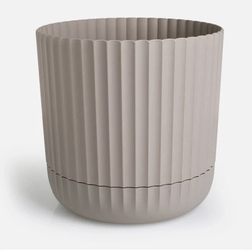 Plastic flowerpot with built-in saucer beige Ø23x23cm 7.2lt new