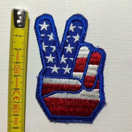Retro sewn patch used USA peace 70s winner Harley