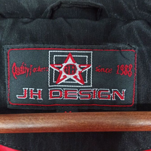 JH Design men's jacket used, size M, black and red