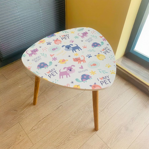 Colorful cheerful side table new, 48 cm