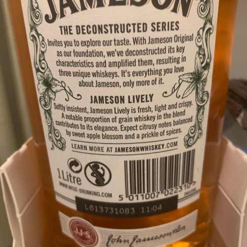 Jameson Lively 1L The Deconstructed Series sealed, discontinued edition