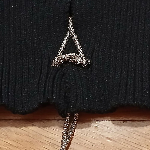 Black knitted top with silver details size XS like new