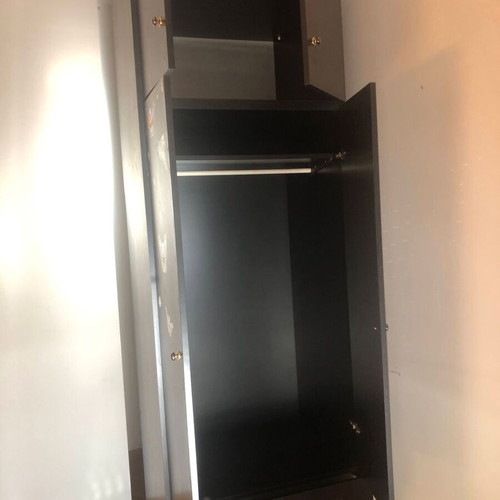 Black wardrobe and bookshelf used