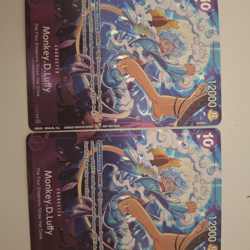 Promo G5 Luffy trading cards, set of 2, damaged