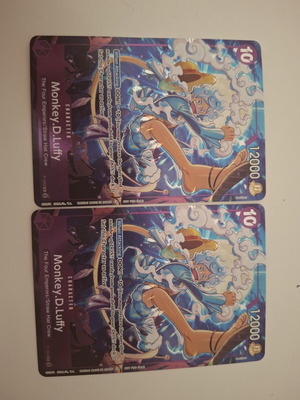 Promo G5 Luffy trading cards, set of 2, damaged