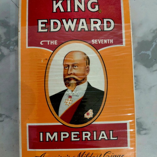 Vintage King Edward paper cigar box used from the 1970s