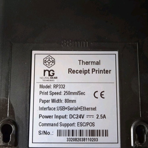 Thermal receipt printer used with Ethernet, Serial, USB
