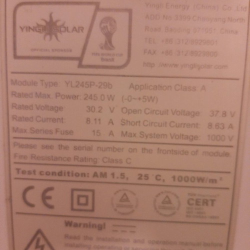 Photovoltaic system new with 3 panels 245W and battery