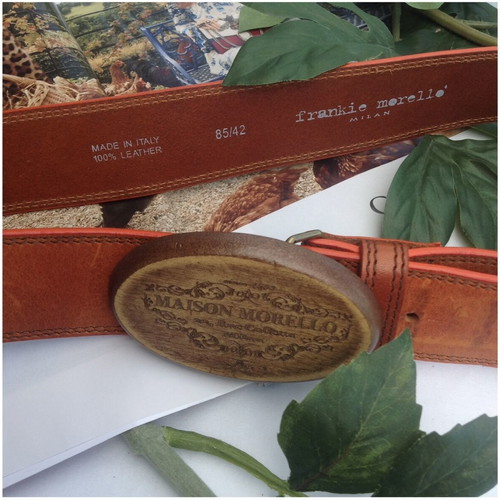 Frankie Morello leather belt like new, burnt orange and brown, size 85