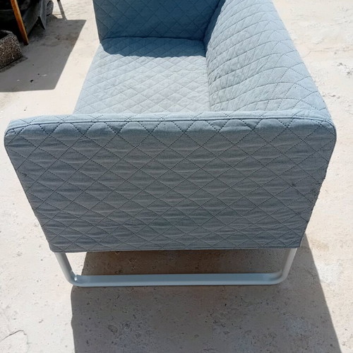 Two-seat sofa like new with metal frame, set of two