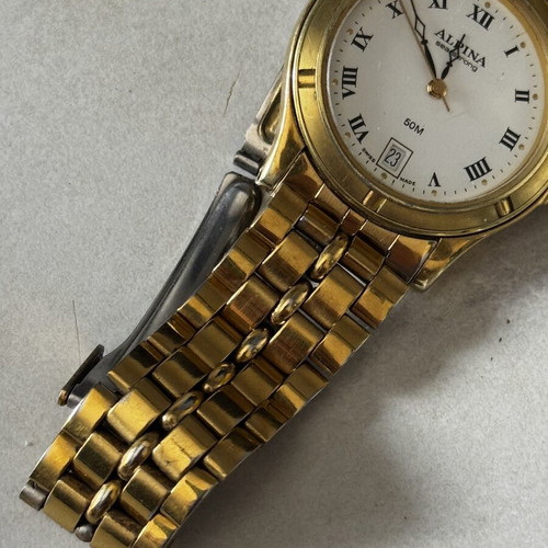 Alpina Seastrong Quartz Dress Watch used, gold-plated, Swiss made