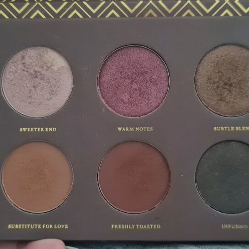 Zoeva Cocoa Blend eyeshadow palette used, 10 shades
