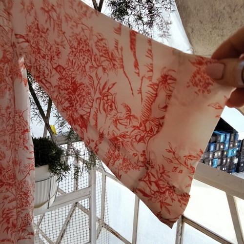 Vintage Style Kimono Robes with Toile de Jouy Pattern, Blue & Red