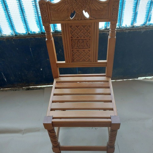 Wooden carved church chair new